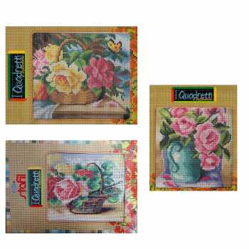 KIT QUADRO DA RICAMO MOTIVI FLOREALI ART.219999- - Vaisya.it